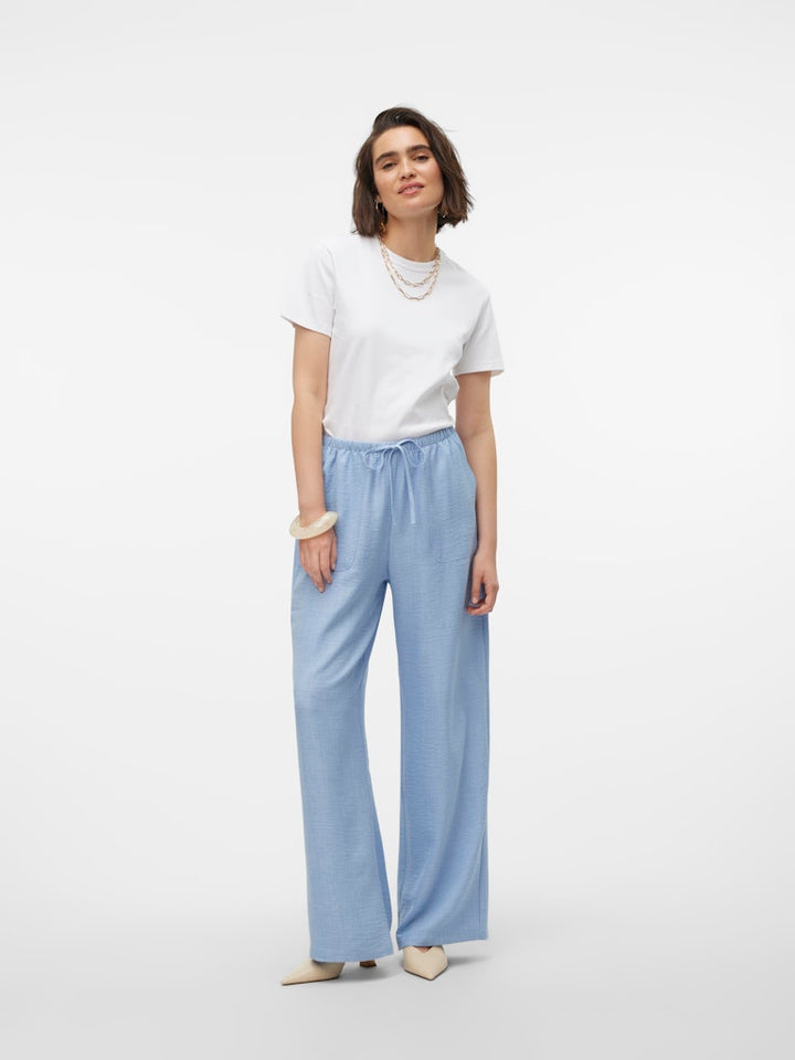 Vmmelaney Hw Loose Pant - Lichtblauw
