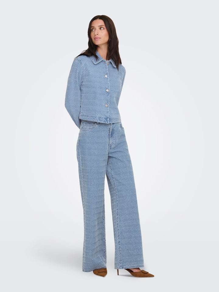 Jdynico Structure Hw Wide Jeans Dnm - Blue Denim