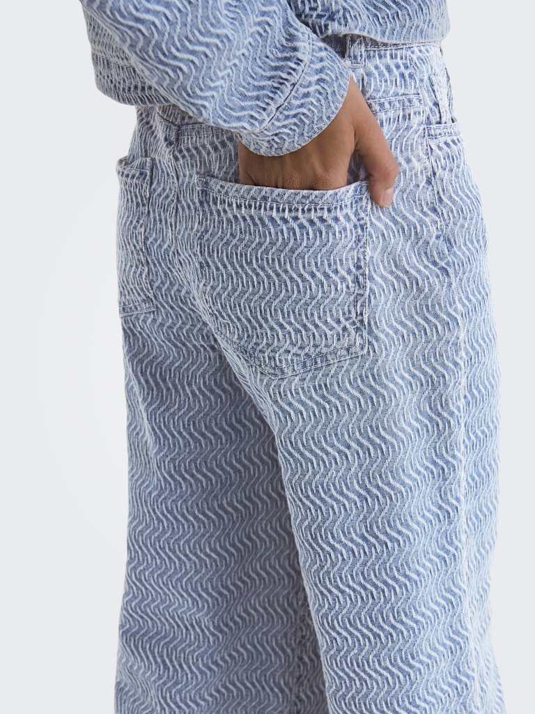 Jdynico Structure Hw Wide Jeans Dnm - Blue Denim