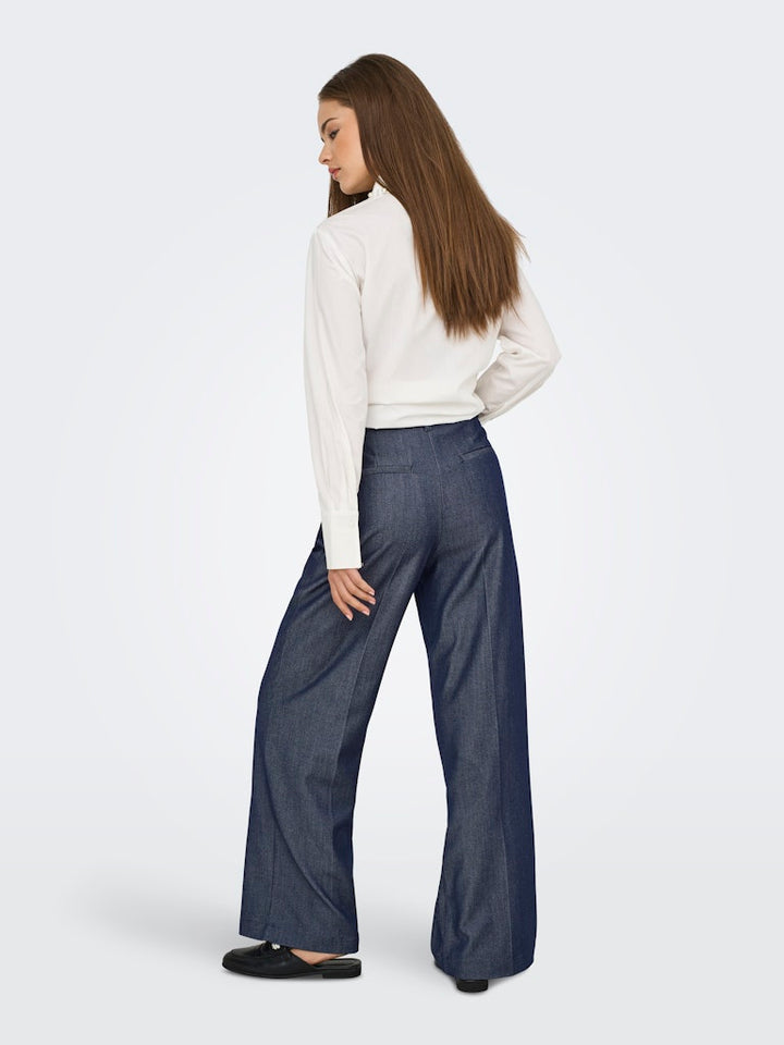 Jdyanthony Bloom Hw Pant Tlr - Blue Denim