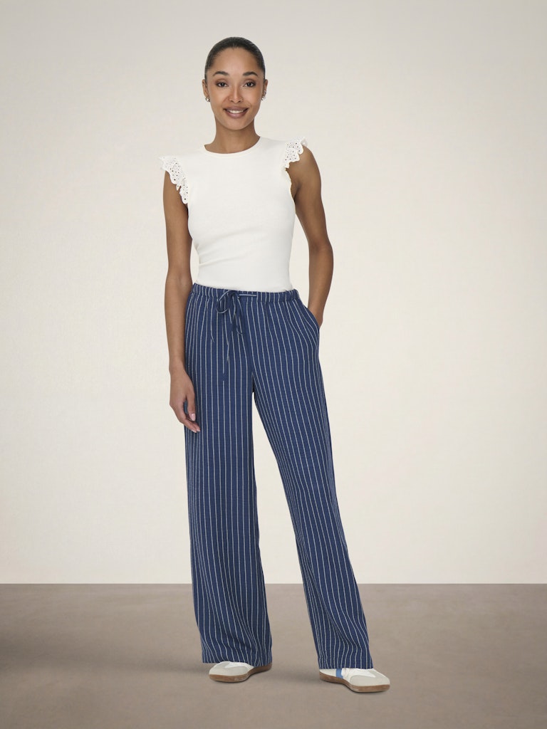 Jdypower Mw Wide Pant Wvn Noos - Blauw Dessin