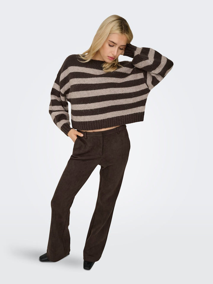 Onlylva Life Faux Suede Flare Pant Tlr - Bruin