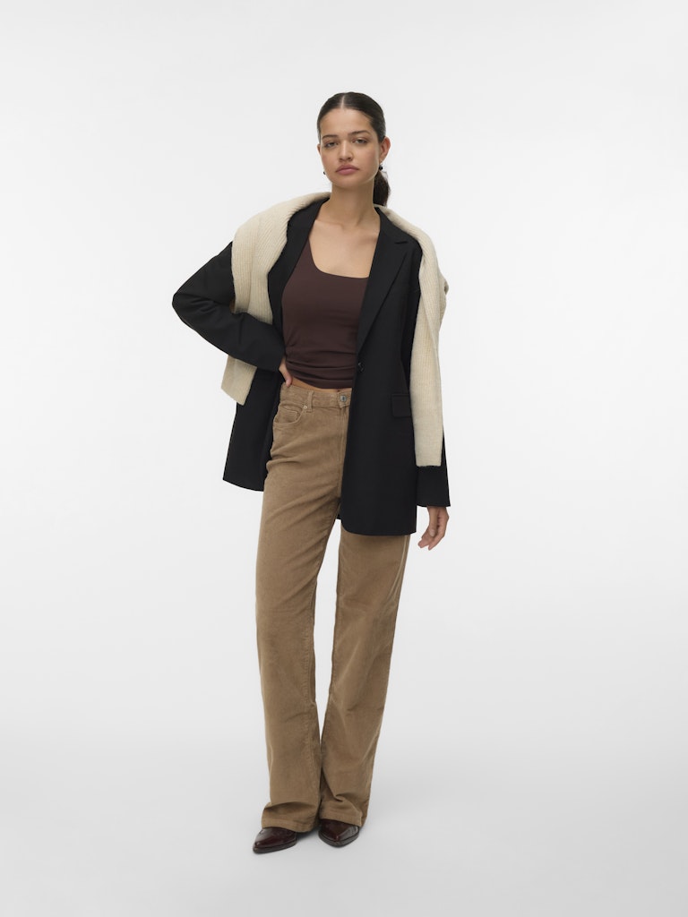 Vmtessa Hr Wide Corduroy Pants Noos - Licht Bruin