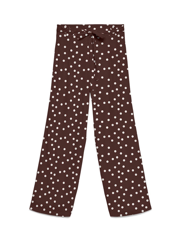 Vmelisa Nw Wide Tie Pant Wvn - Bruin Dessin