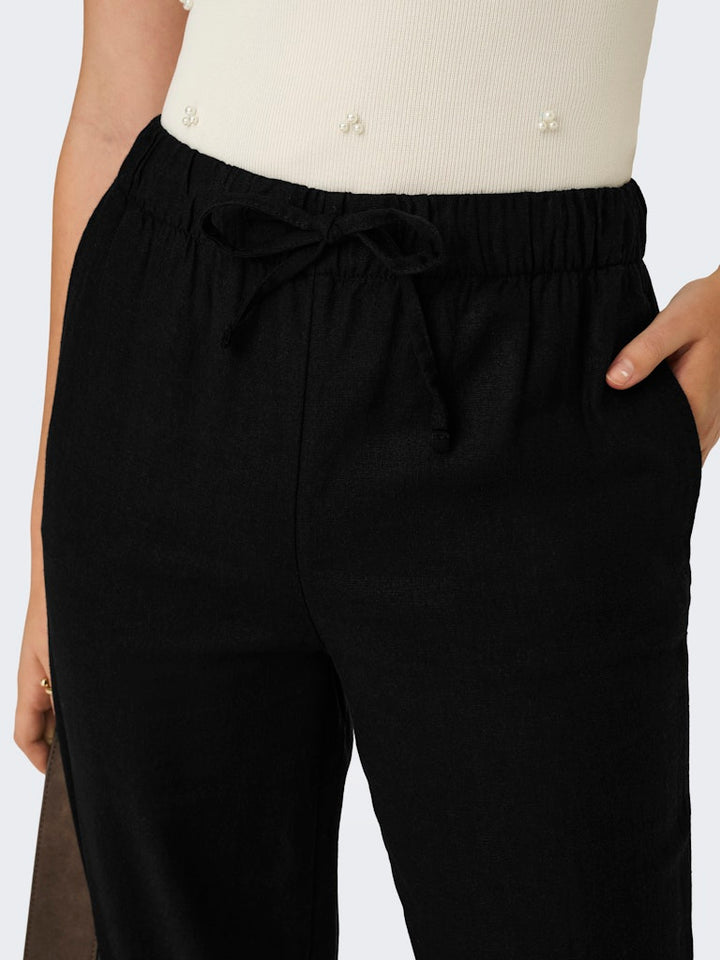 Onlgoa Mw Linen Bl Pull-up Pant Cc Pnt - Zwart