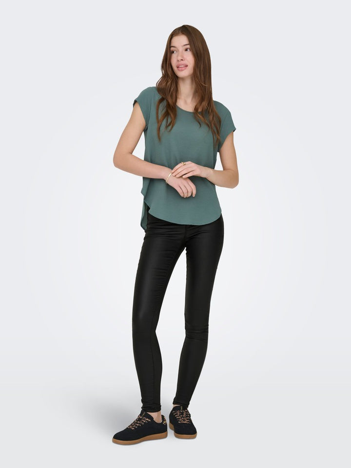 Onlanne K Mid Waist Coated Pnt Noos - Zwart