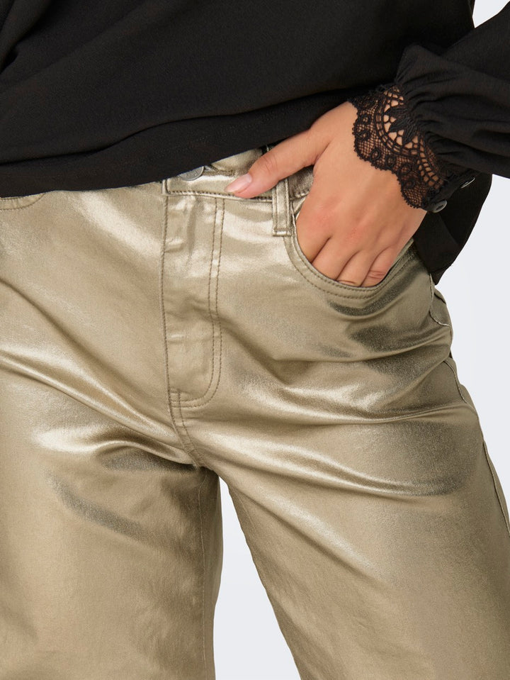 Onljuicy-viv Hw W Metal Coated Pant - Goudkleurig