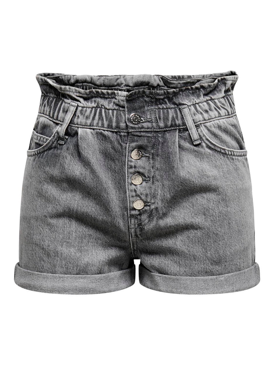 Onlcuba Paperbag Dnm Shorts Noos - Grey Denim