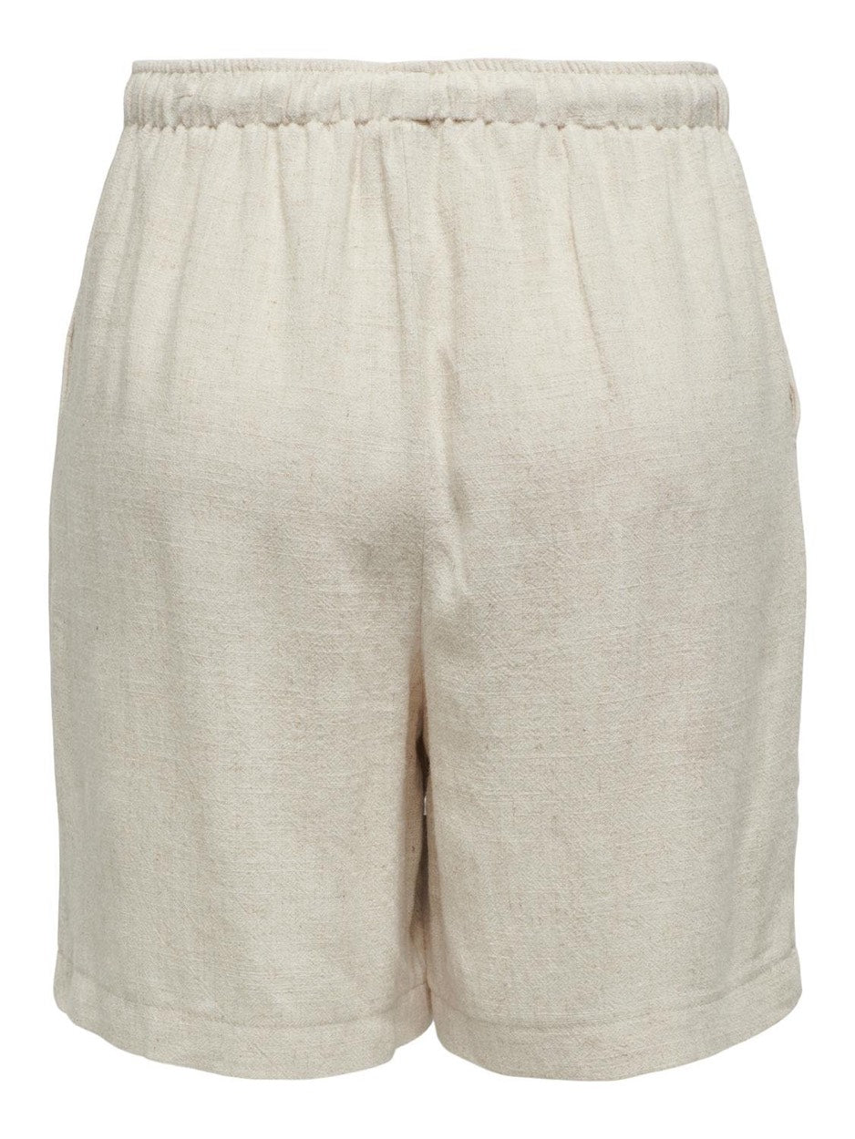 Onlsiesta Mw Pull-up Linen Bl Short - Beige