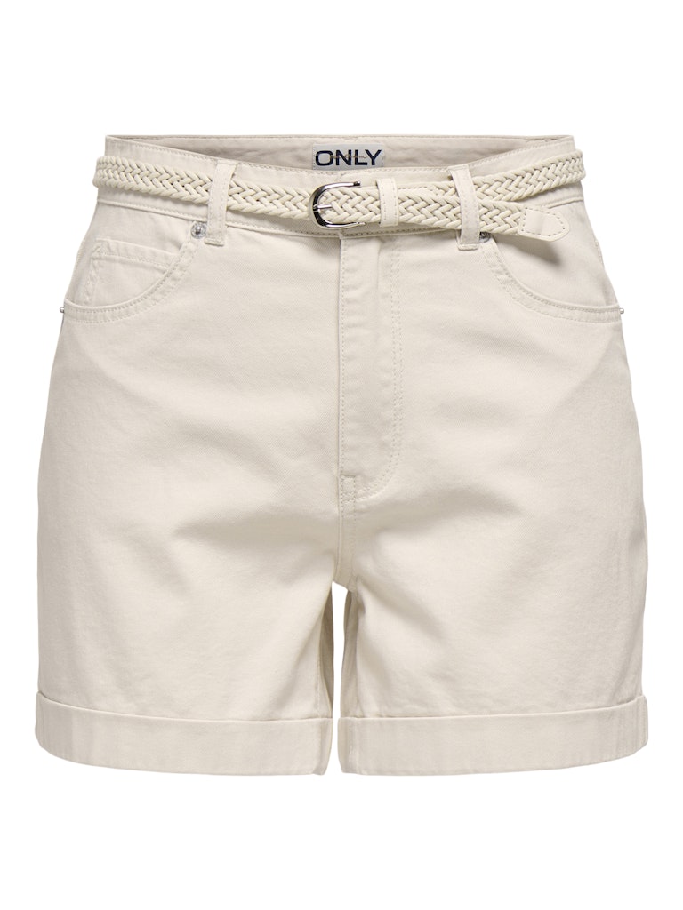 Onlvega-silla Hw Mom Belt Shorts Pnt - Wit Dessin