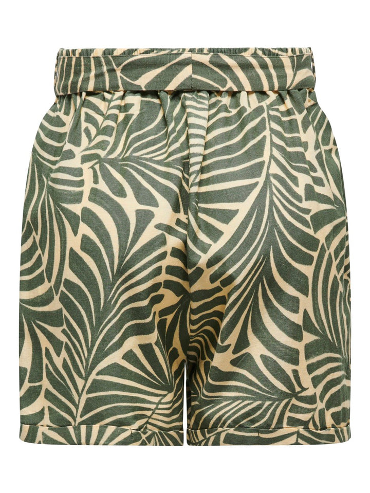 Onlcallie Linen Shorts Ptm - Groen Dessin