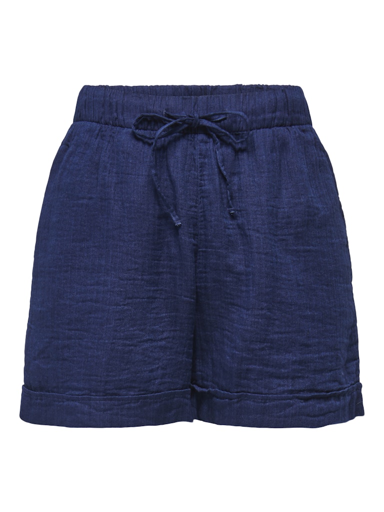 Onlleoni Seersucker Pull Up Shorts Wvn - Navy