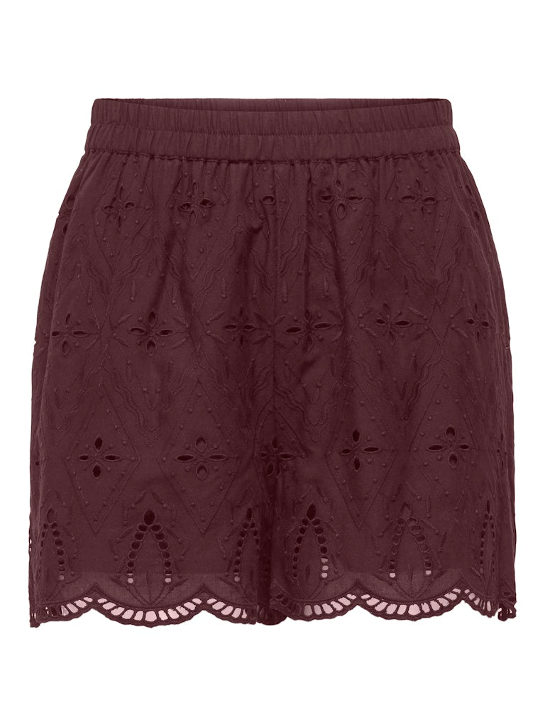 Onlfrani Emb Pull Up Shorts Wvn - Bordeaux