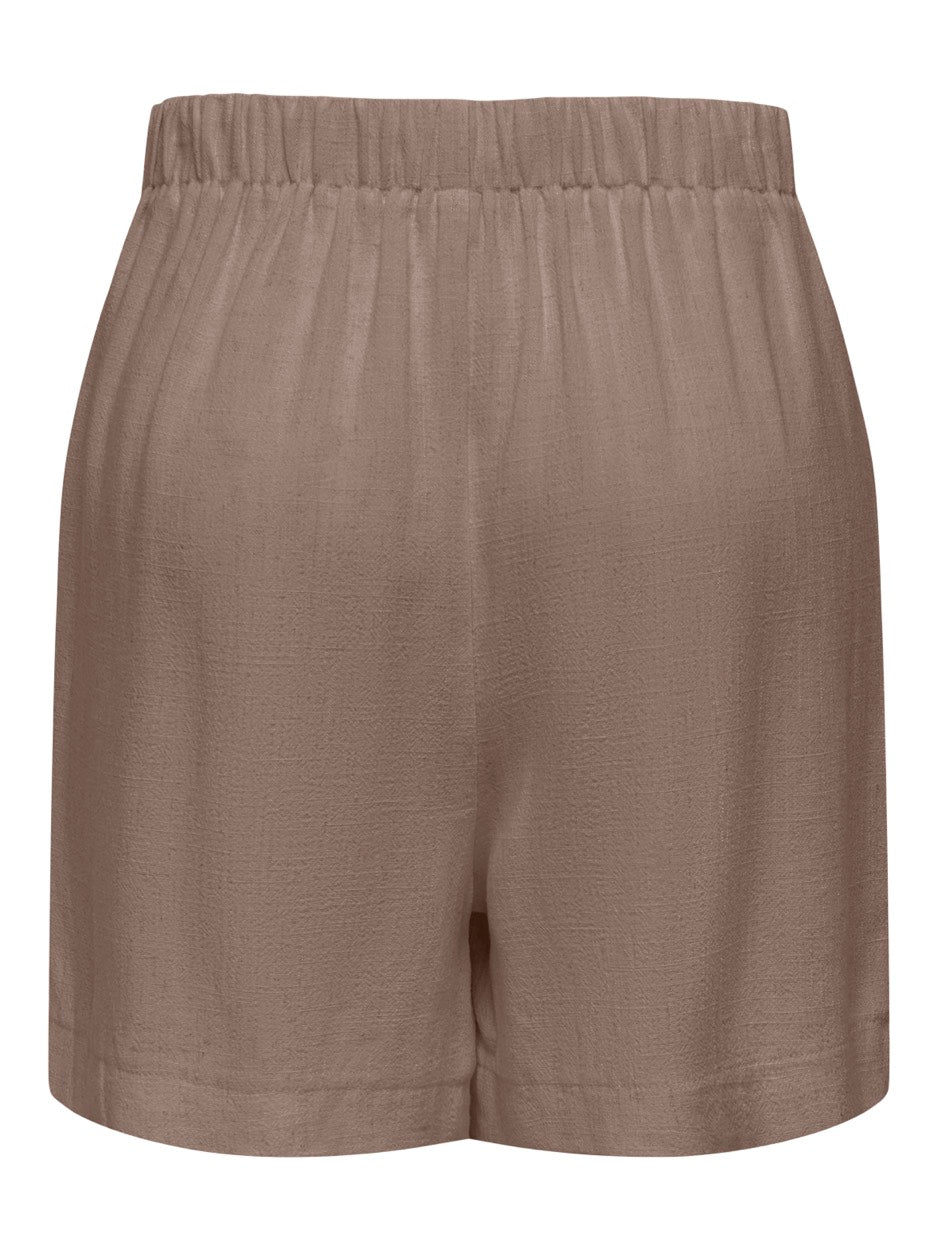 Onlsiesta Hw Linen Bl Shorts Pnt - Taupe