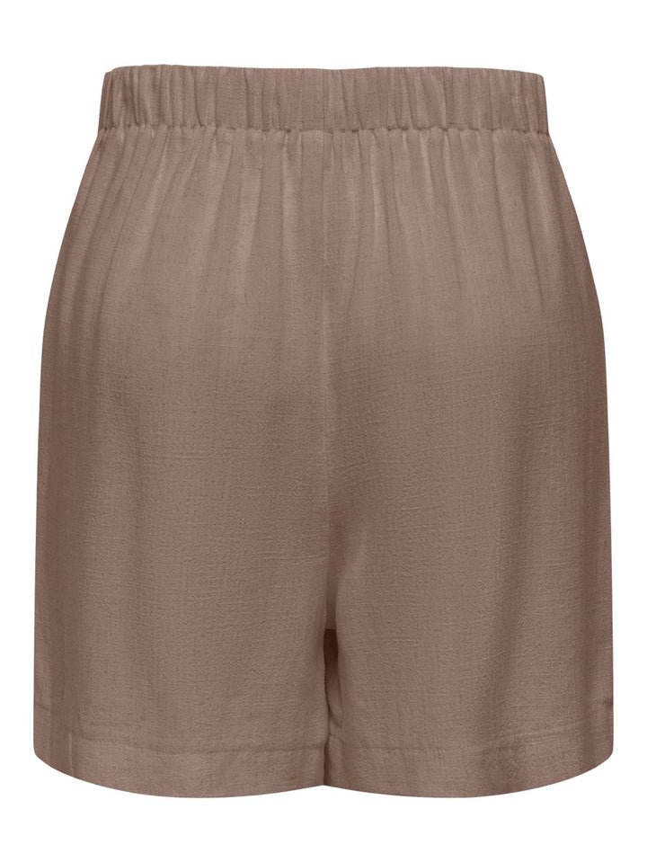 Onlsiesta Hw Linen Bl Shorts Pnt - Taupe