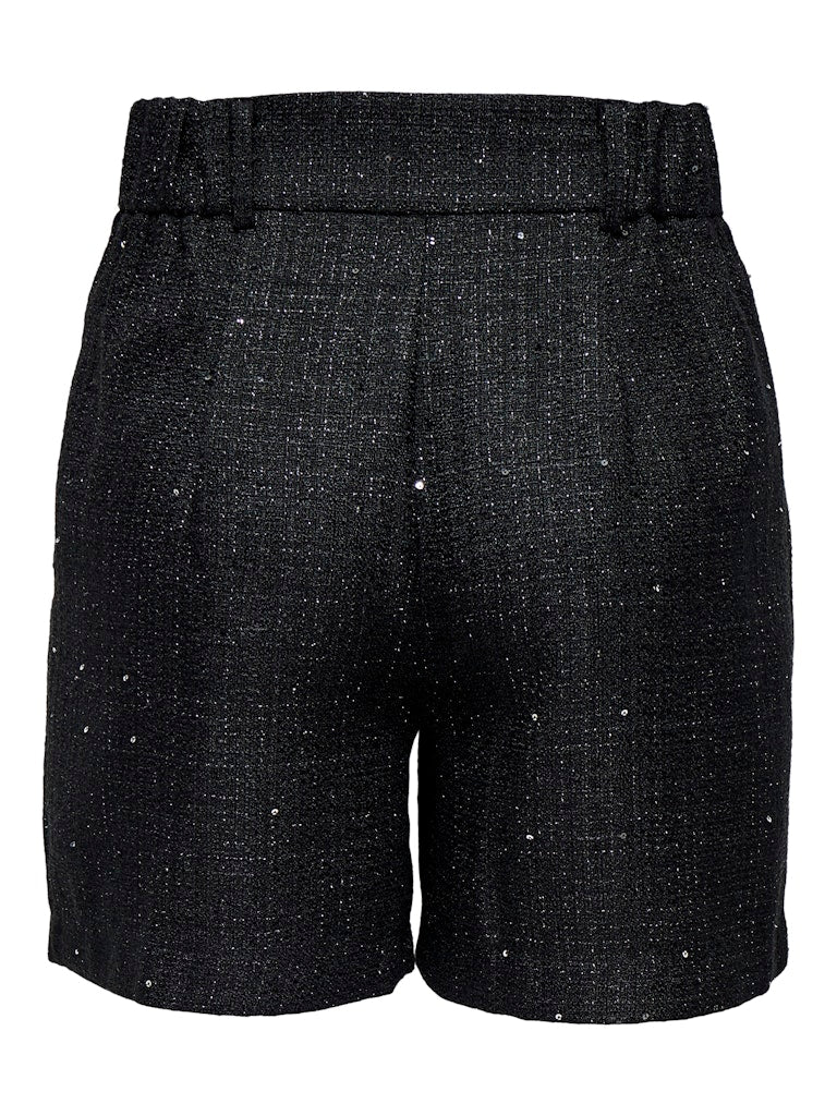 Onlinda Life Hw Sequin Boucle Shorts Tlr - Zwart
