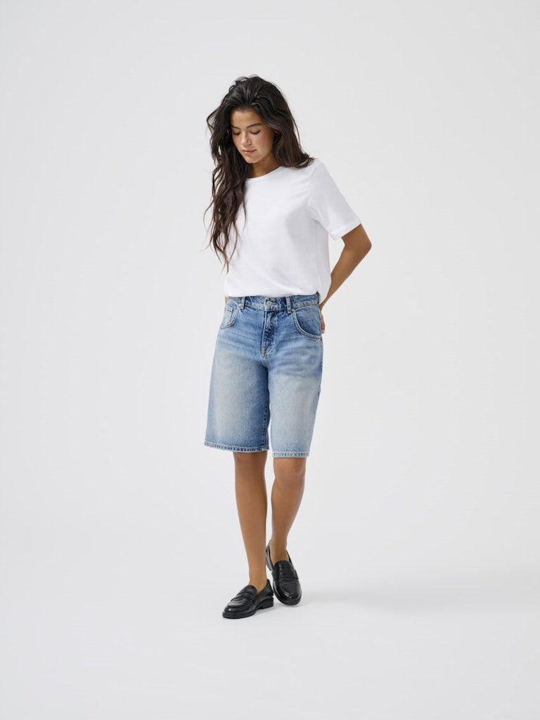 Onlmate Reg Baggy Long Shorts Dnm Noos - Blue Denim