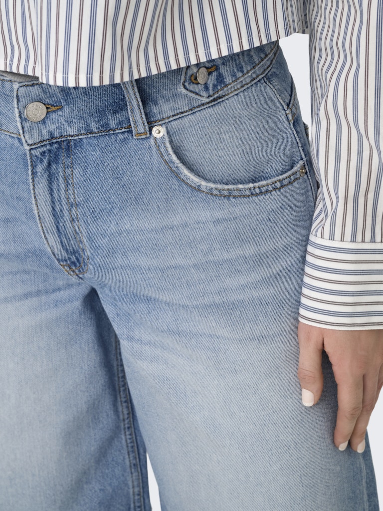 Onlloran Bermuda Shorts Wide Dnm Pim - Blue Denim