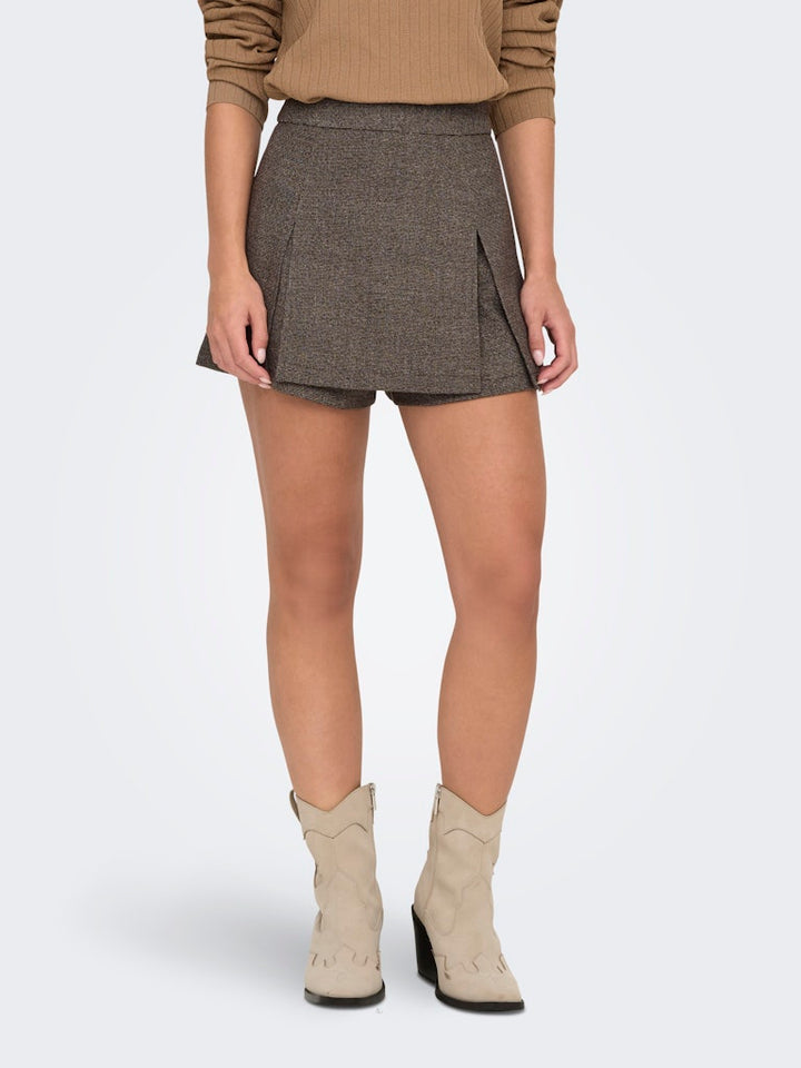 Onlelly-dell Hw Pleat Skort - Bruin Dessin