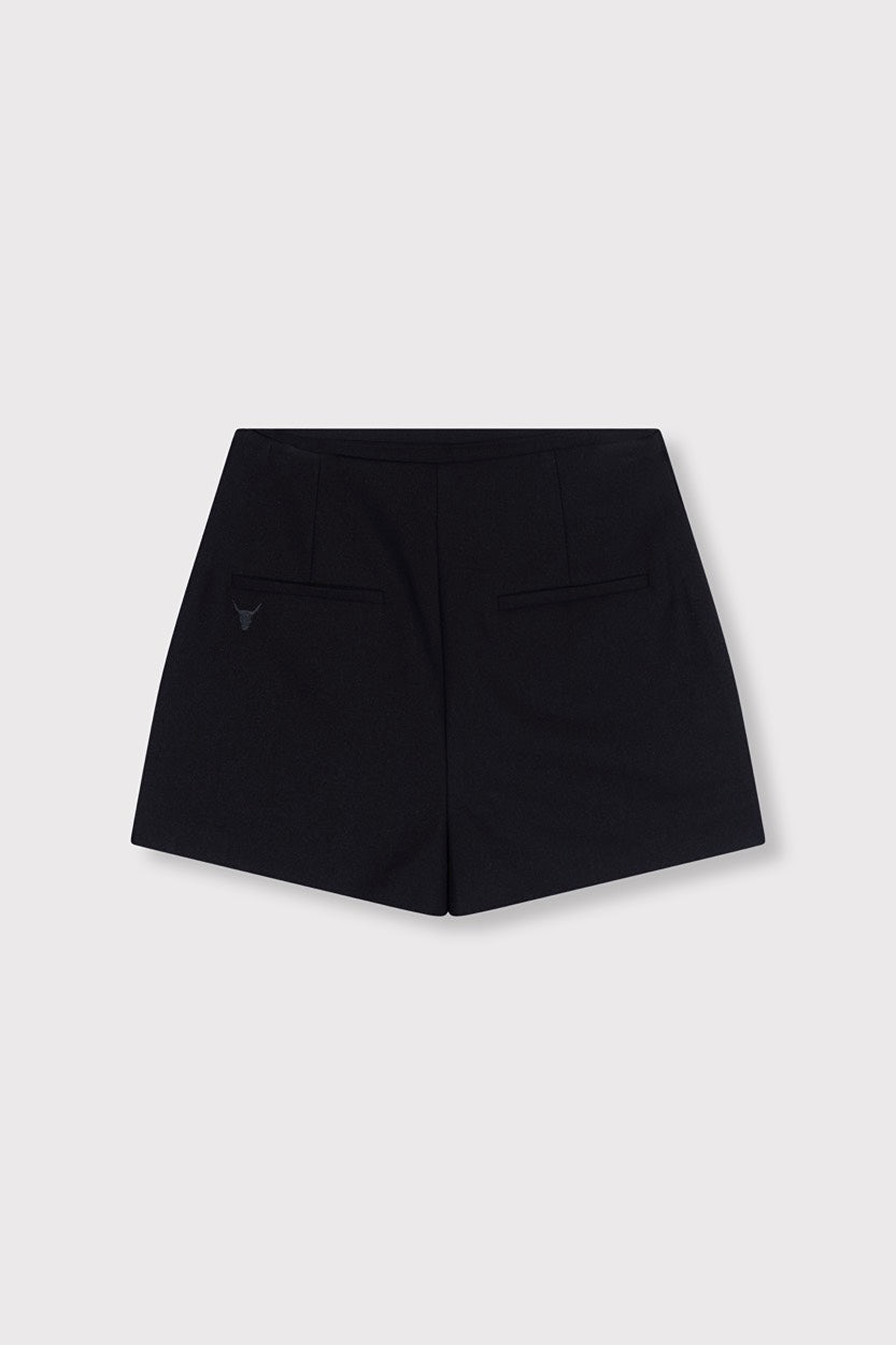 Ladies Woven Flowy Strech Skirt - Zwart