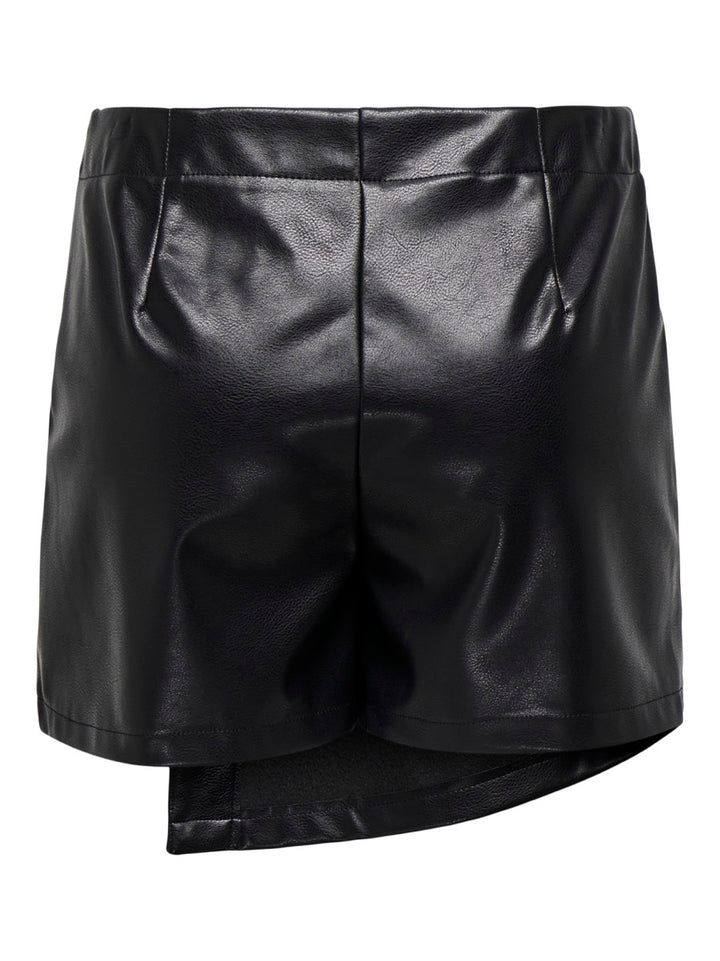 Onlcollie Hw Faux Leather Skort Pnt - Zwart