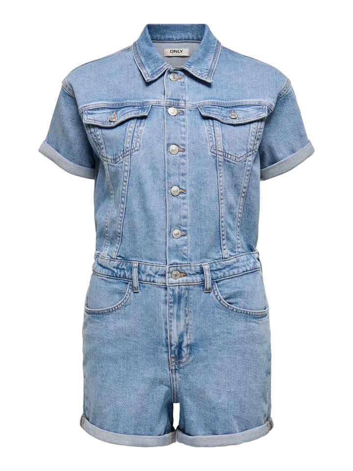 Onlcastel S/s Dnm Playsuit Azg Noos - Lichtblauw