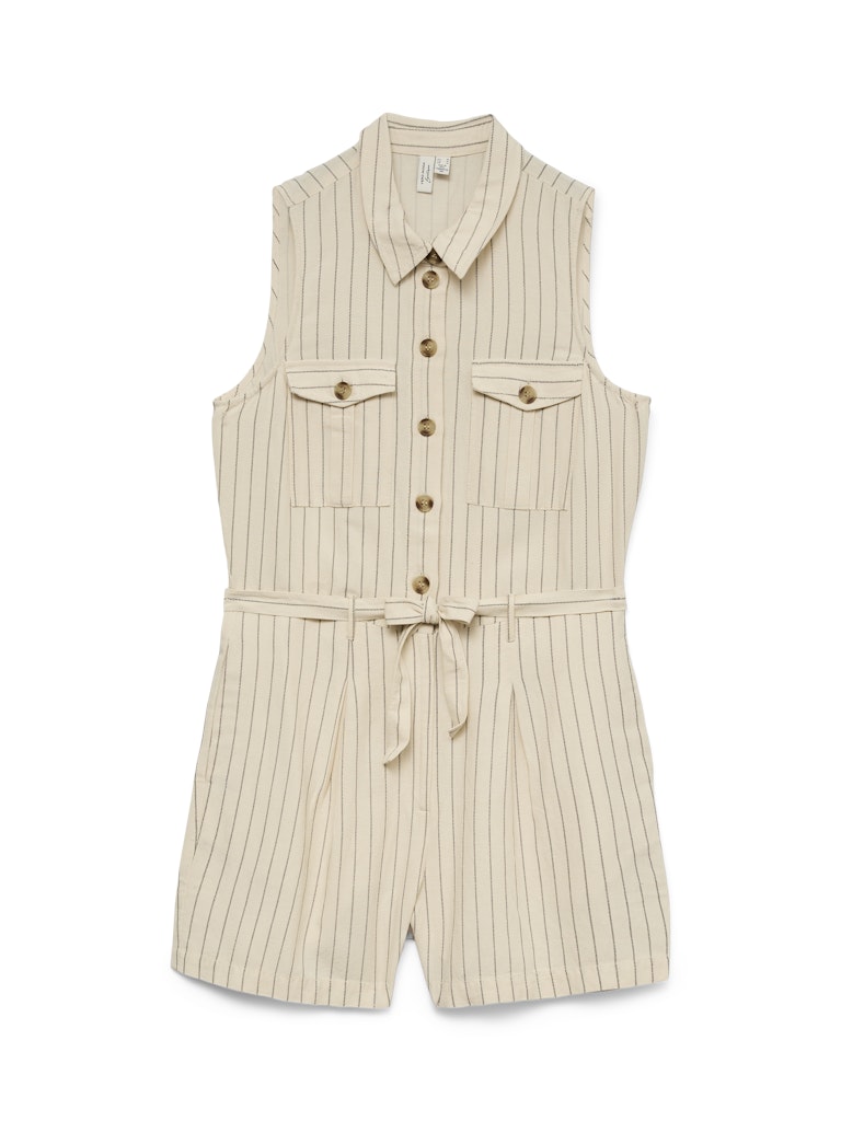Vmjosephine S/l Playsuit Wvn Btq - Ecru Dessin