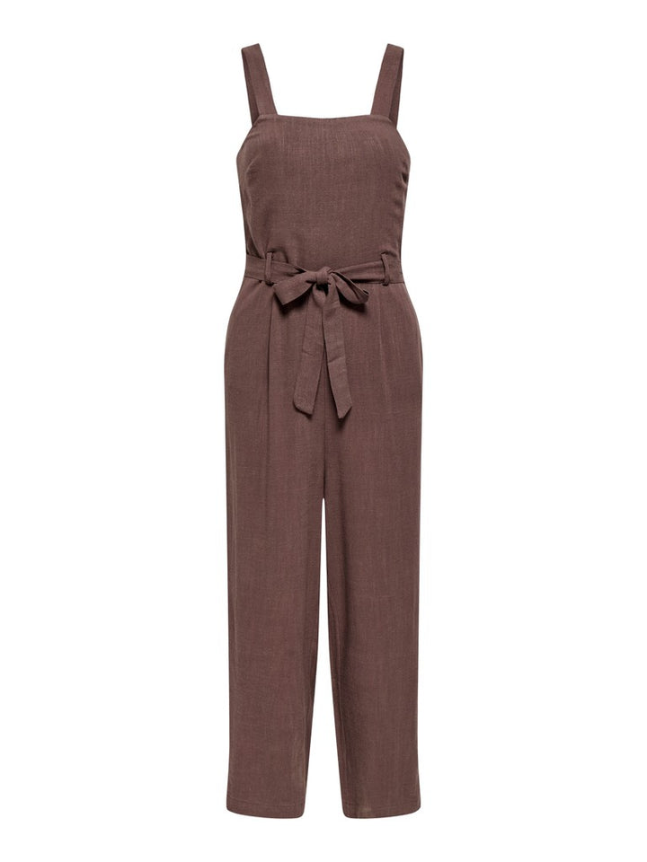 Onlsiesta Linen Bl Belt Jumpsuit Pnt - Bruin
