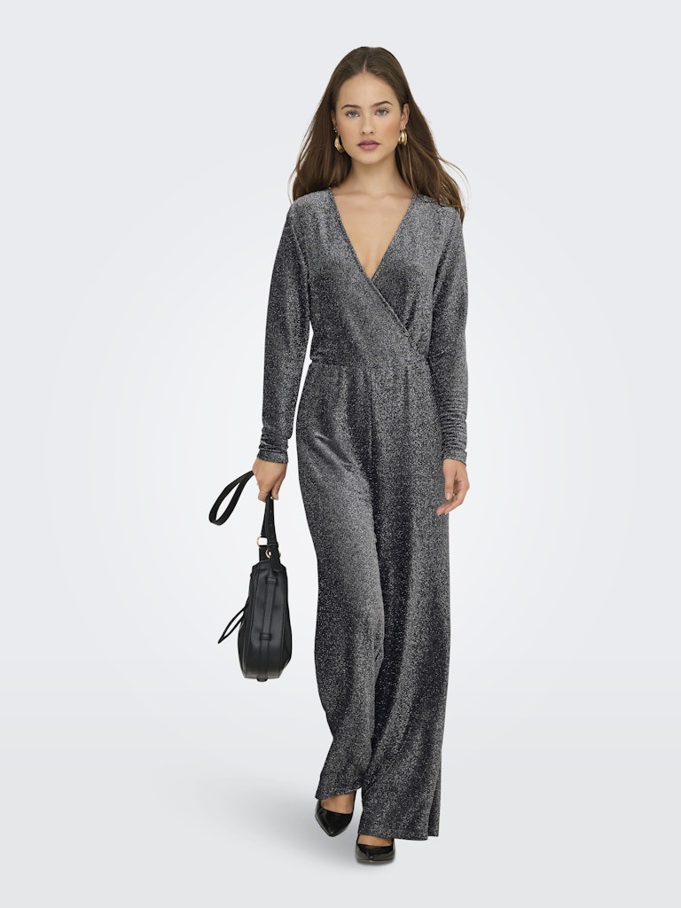Onlrich L/s Glitter Jumpsuit Jrs - Zilverkleurig