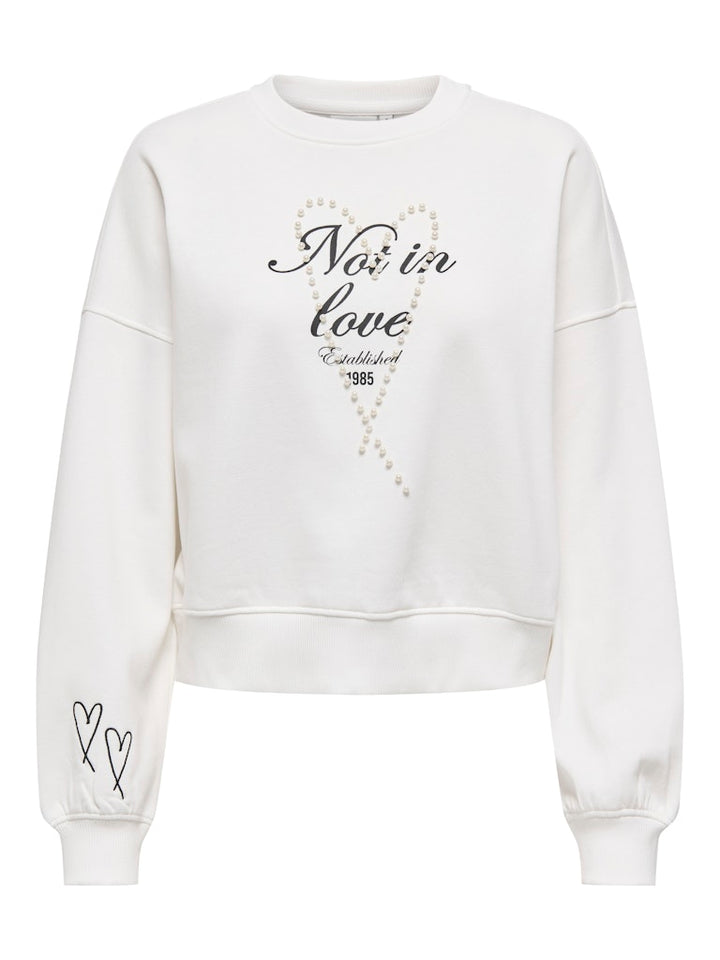 Onlkiara L/s O-neck Pearl Swt - Off-white