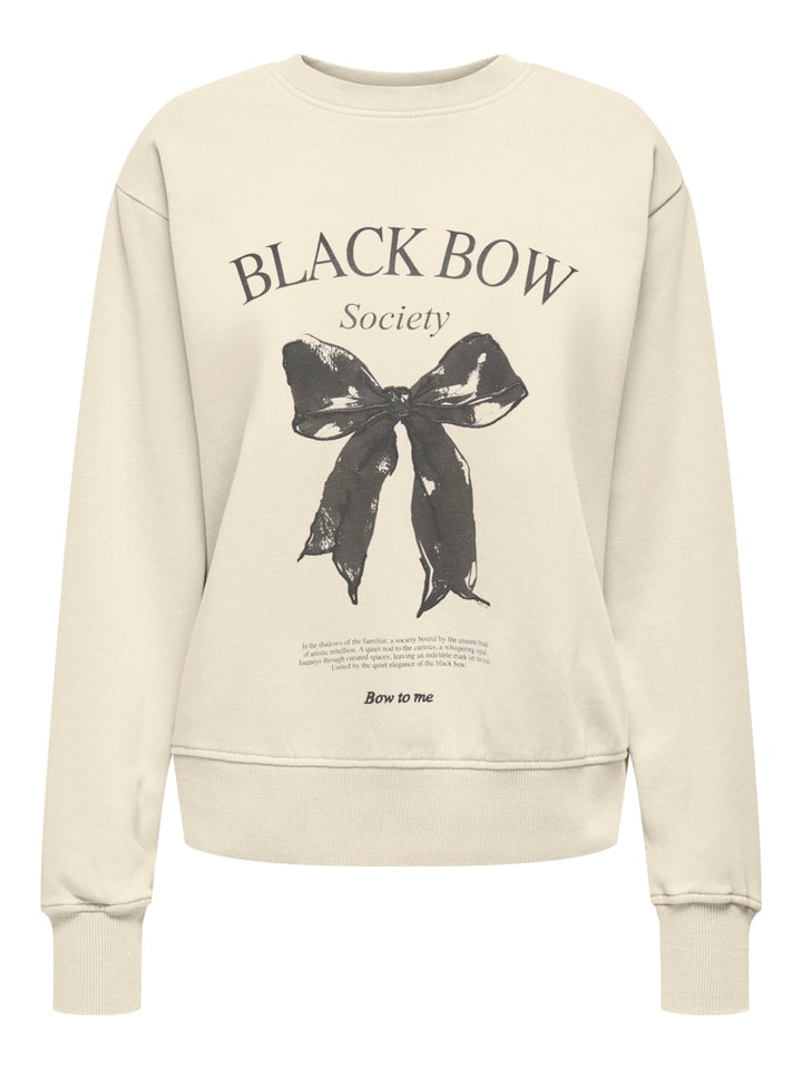 Onllucinda Bow L/s O-neck Box Swt - Off-white