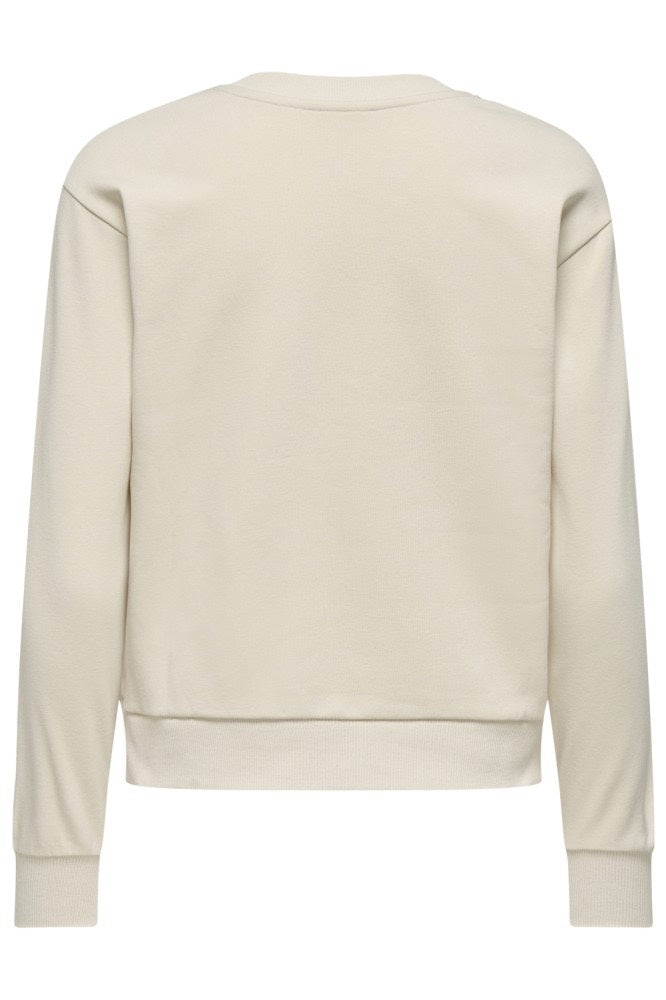 Jdyparis L/s Emb Sweat Jrs - Ecru