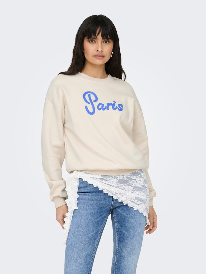 Onlfie L/s Print Box Swt - Beige