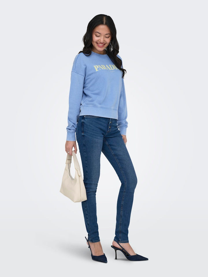 Onltabba L/s Round Neck Ub Swt - Lichtblauw