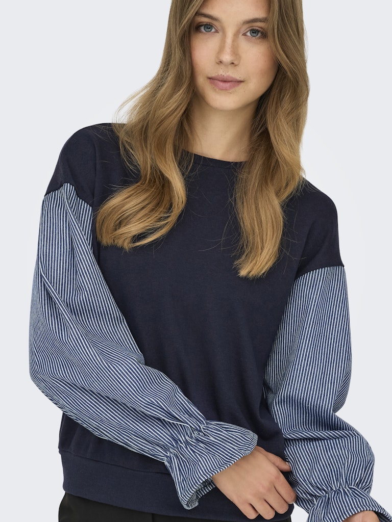 Onlnina Ls O-neck Mic Cs Sweat - Navy