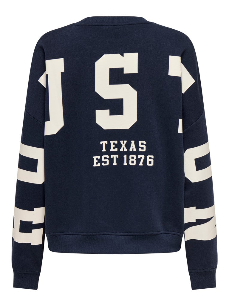 Onlsweat L/s Back/sleeve Print Swt Noos - Navy