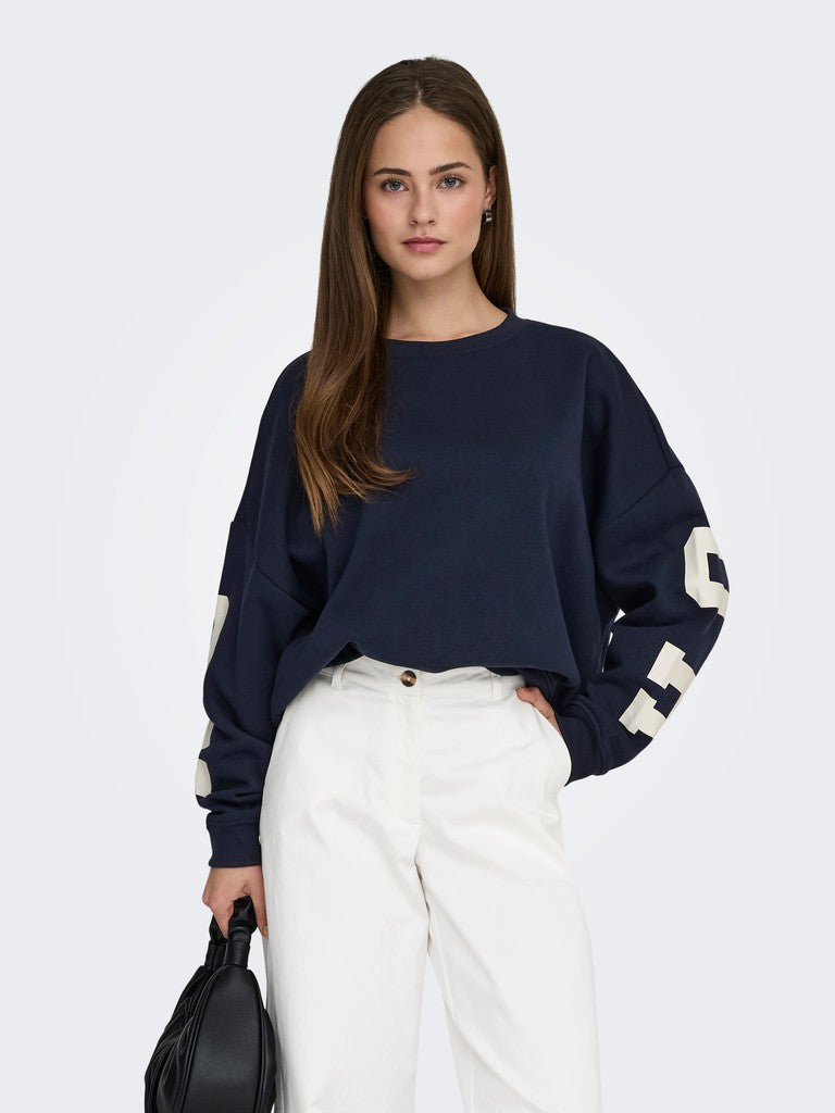 Onlsweat L/s Back/sleeve Print Swt Noos - Navy
