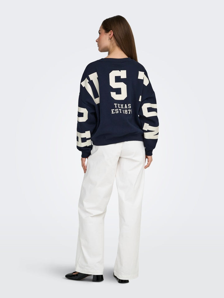 Onlsweat L/s Back/sleeve Print Swt Noos - Navy