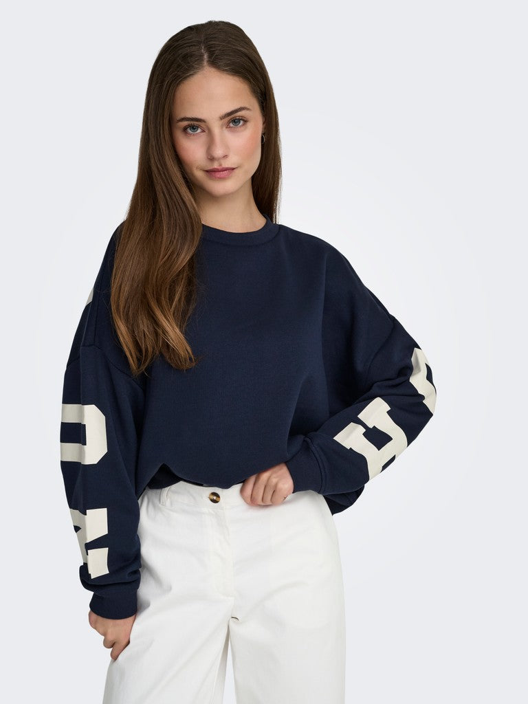 Onlsweat L/s Back/sleeve Print Swt Noos - Navy