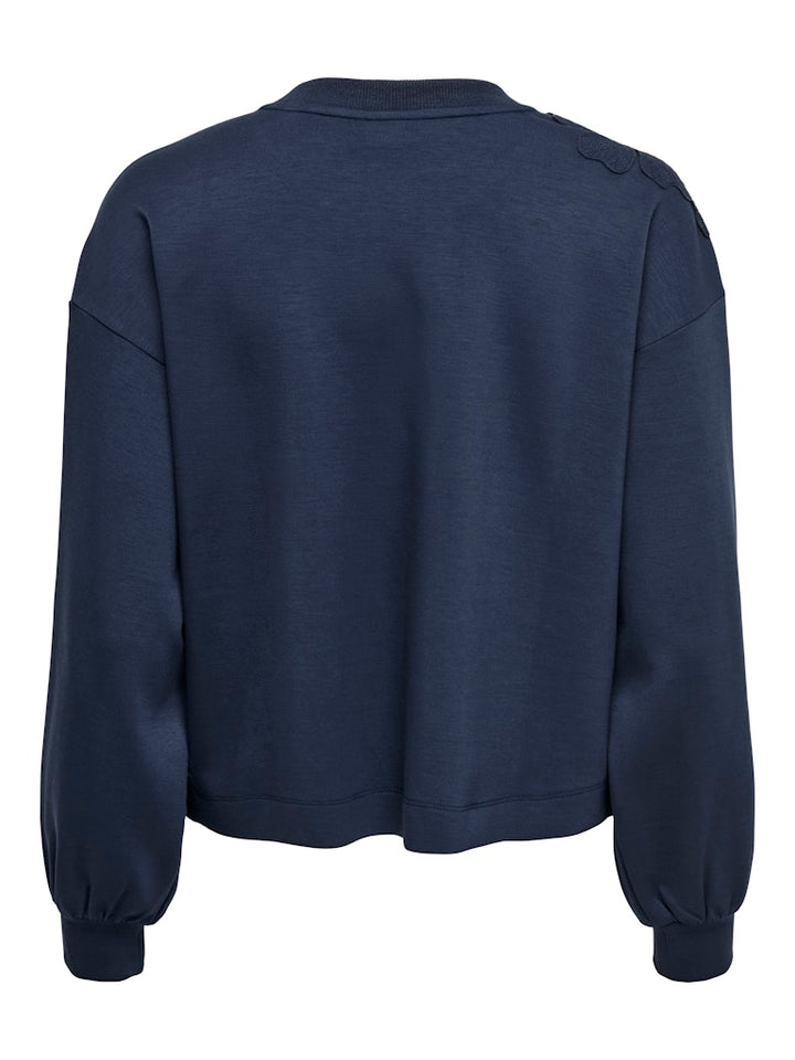 Jdyaura L/s Shoulder Detail Sweat Jrs - Navy