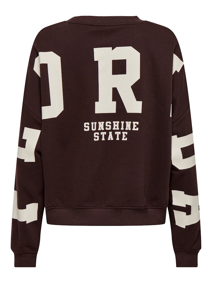 Onlsweat L/s Back/sleeve Print Swt Noos - Bordeaux