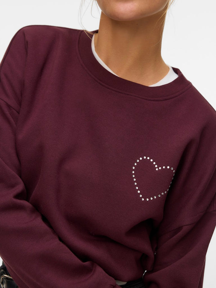 Vmlotte Trina Ls Sweat Box Ga Bf - Bordeaux