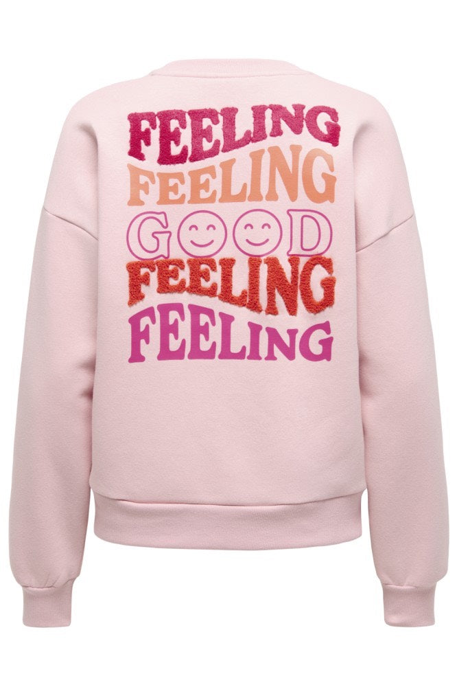 Onldaze L/s O-neck Terry Print Cs We Swt - Roze