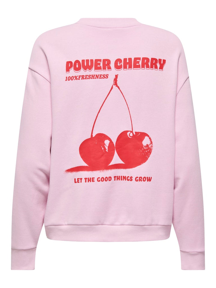 Jdynanna Life L/s Text Sweat Jrs Dia - Roze
