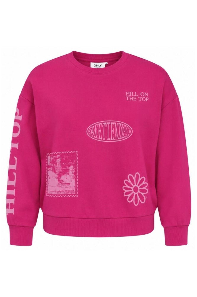 Onllyn L/s Emb And Print Cs Swt - Roze