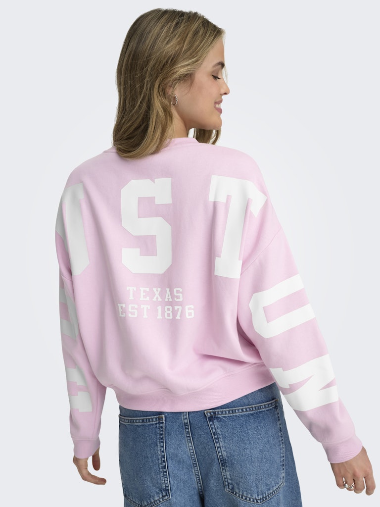 Onlsweat Ls Back/sleeve Print - Licht Roze