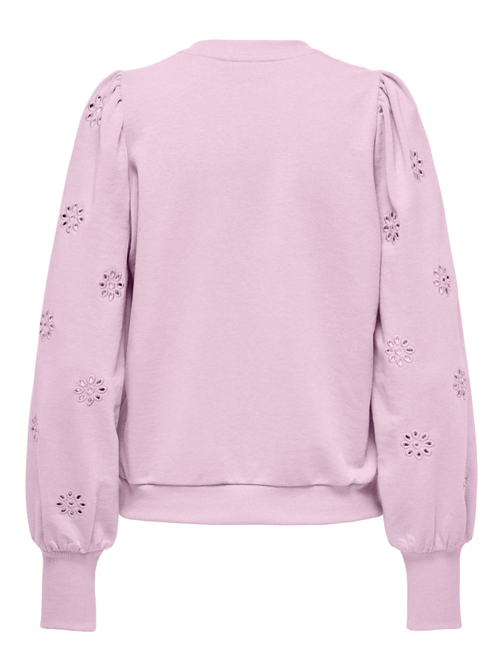 Onlfemme L/s Puff Embroidery Ub Swt - Licht Roze