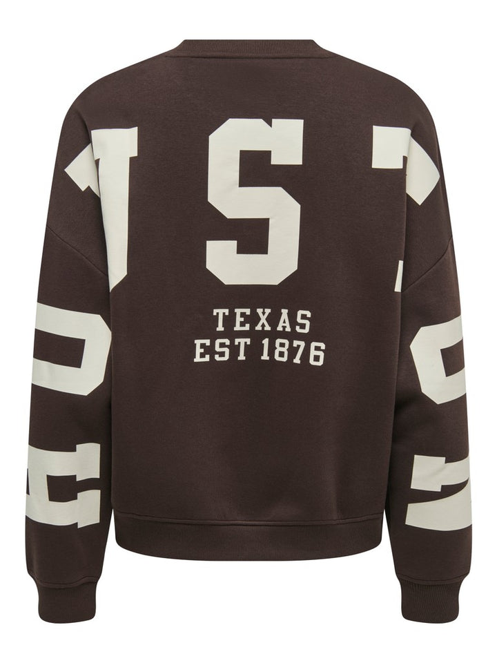 Onlsweat L/s Back/sleeve Print Swt Noos - Bruin