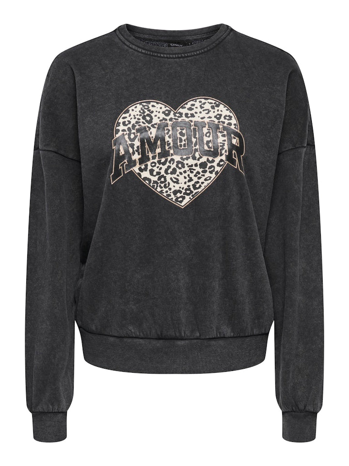 Onllauren Life L/s Animal O-neck Cc Swt - Zwart