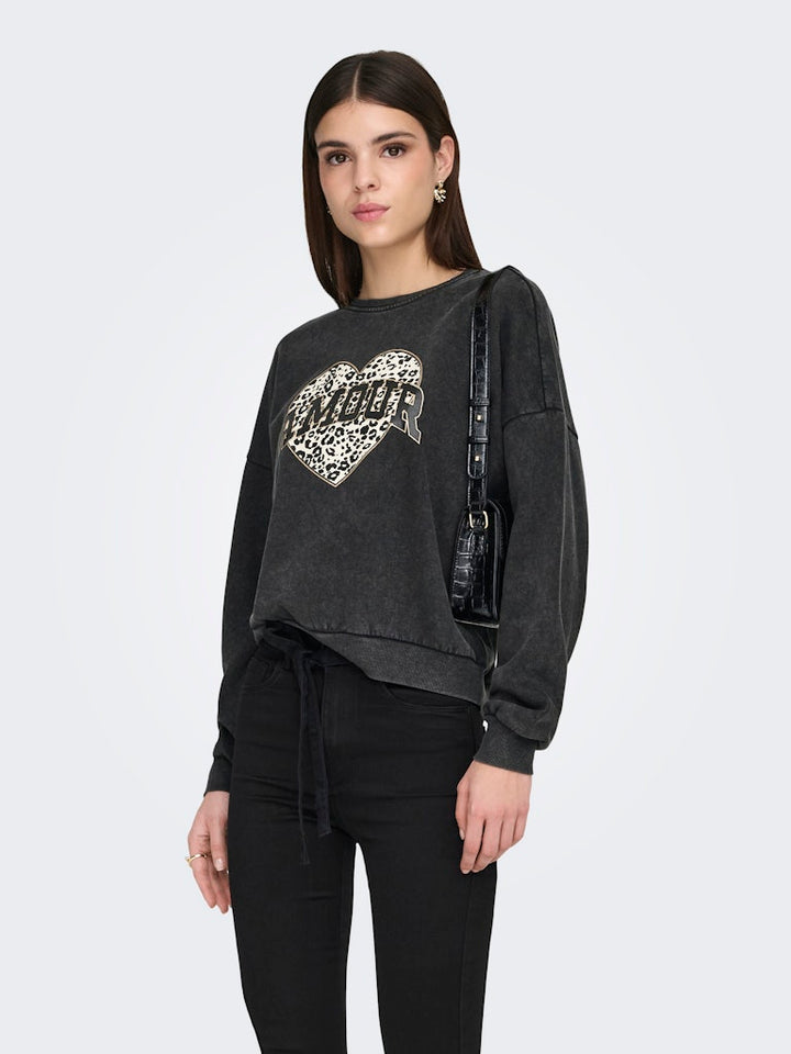 Onllauren Life L/s Animal O-neck Cc Swt - Zwart